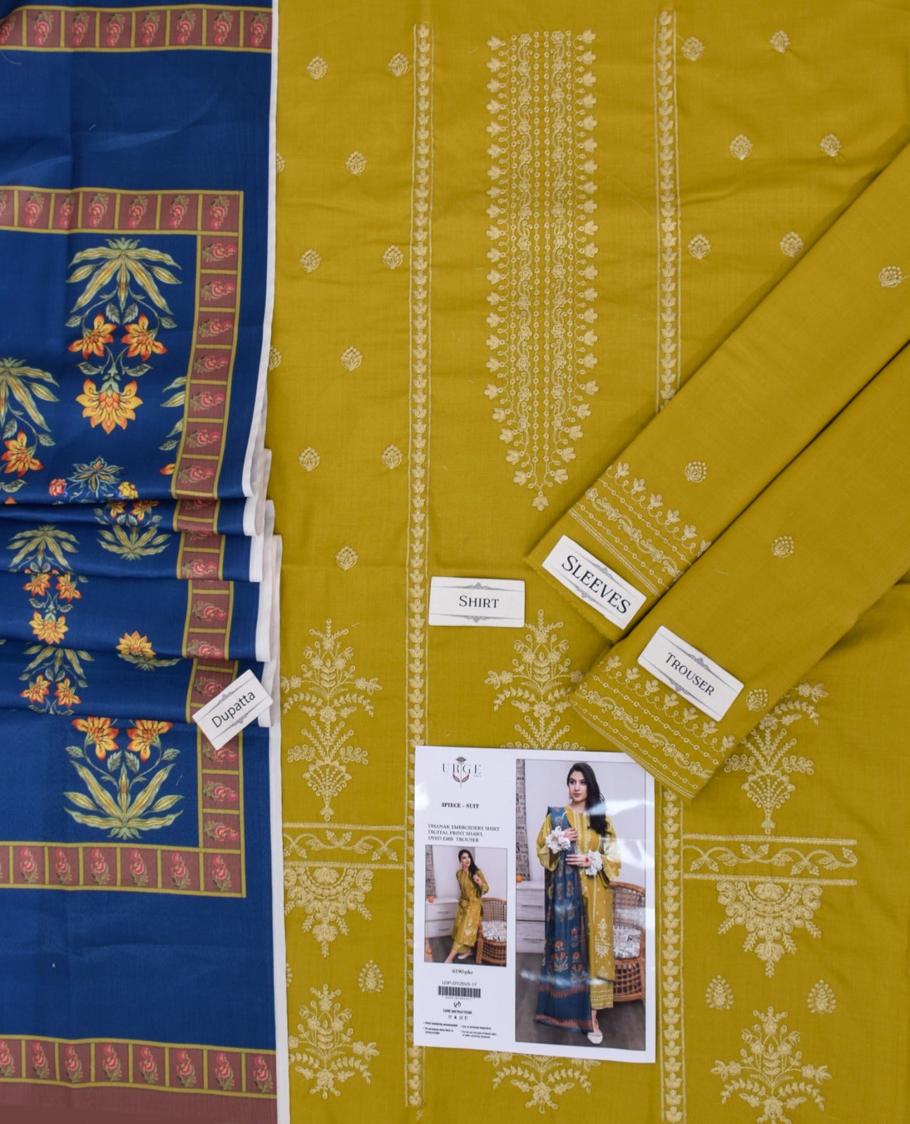 Jazmin-Urge-Asling | Dhanak 3 PC | Embroidered