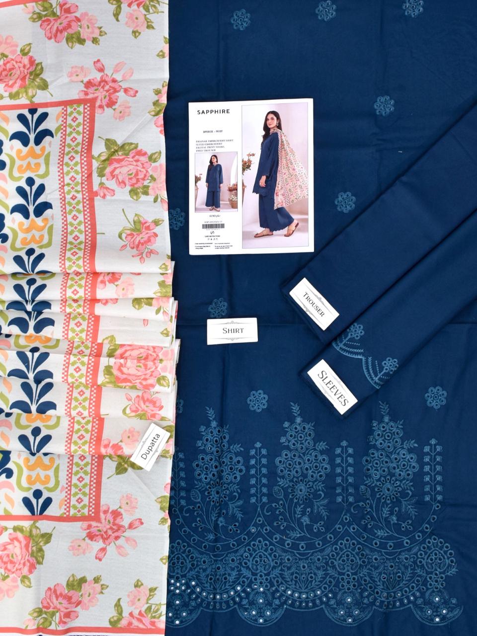 Jazmin-Urge-Asling | Dhanak 3 PC | Embroidered