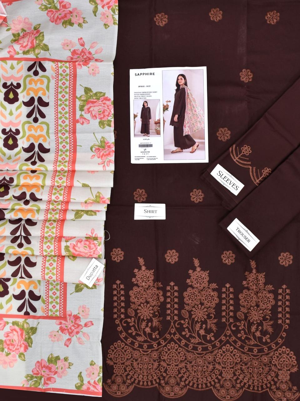 Jazmin-Urge-Asling | Dhanak 3 PC | Embroidered