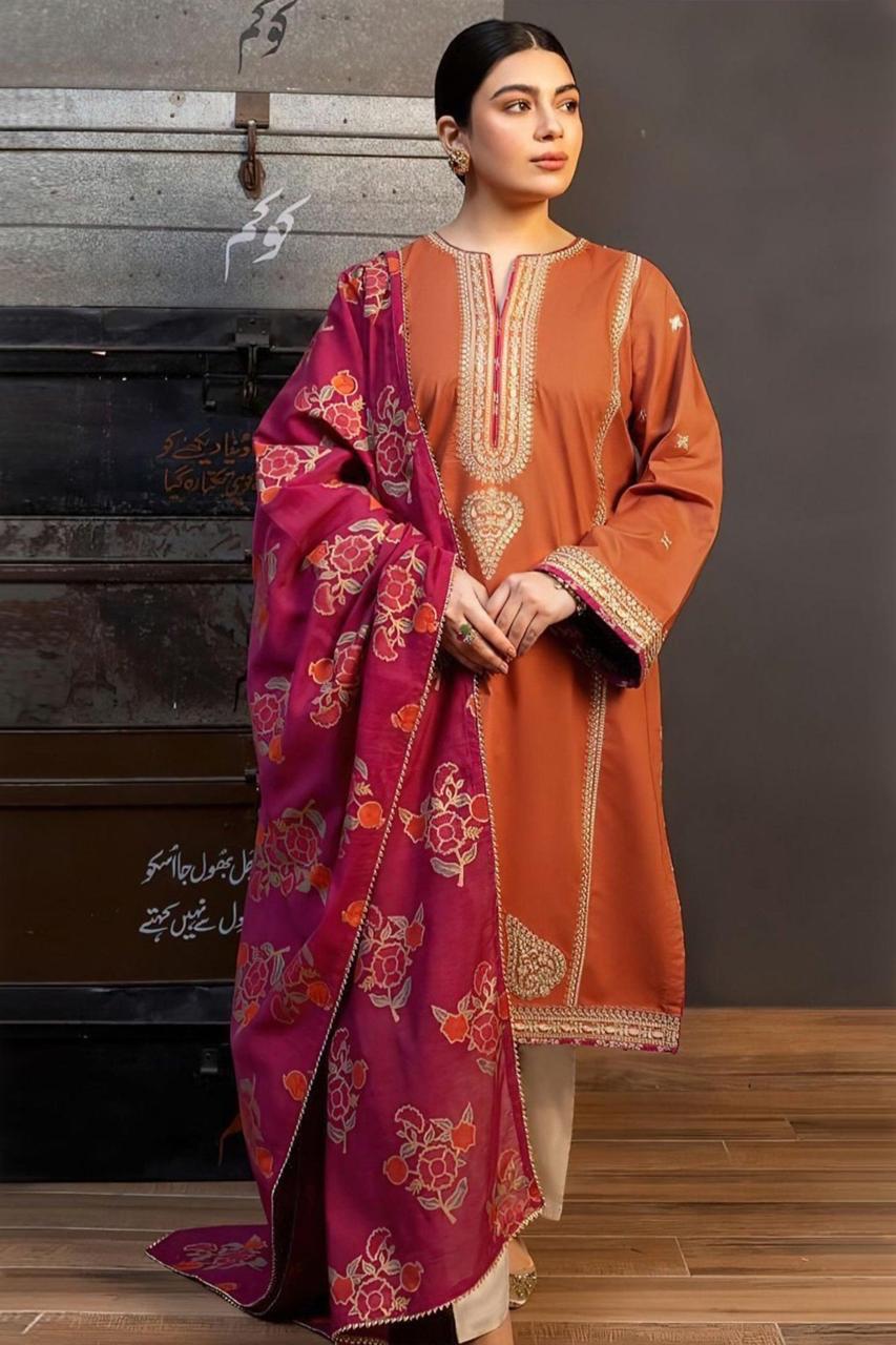 Jazmin-Urge-Asling | Dhanak 3 PC | Embroidered