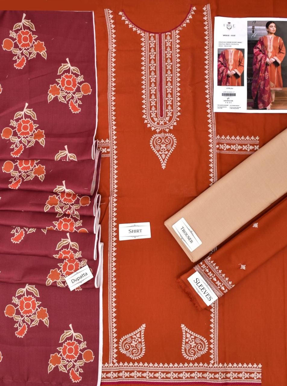 Jazmin-Urge-Asling | Dhanak 3 PC | Embroidered