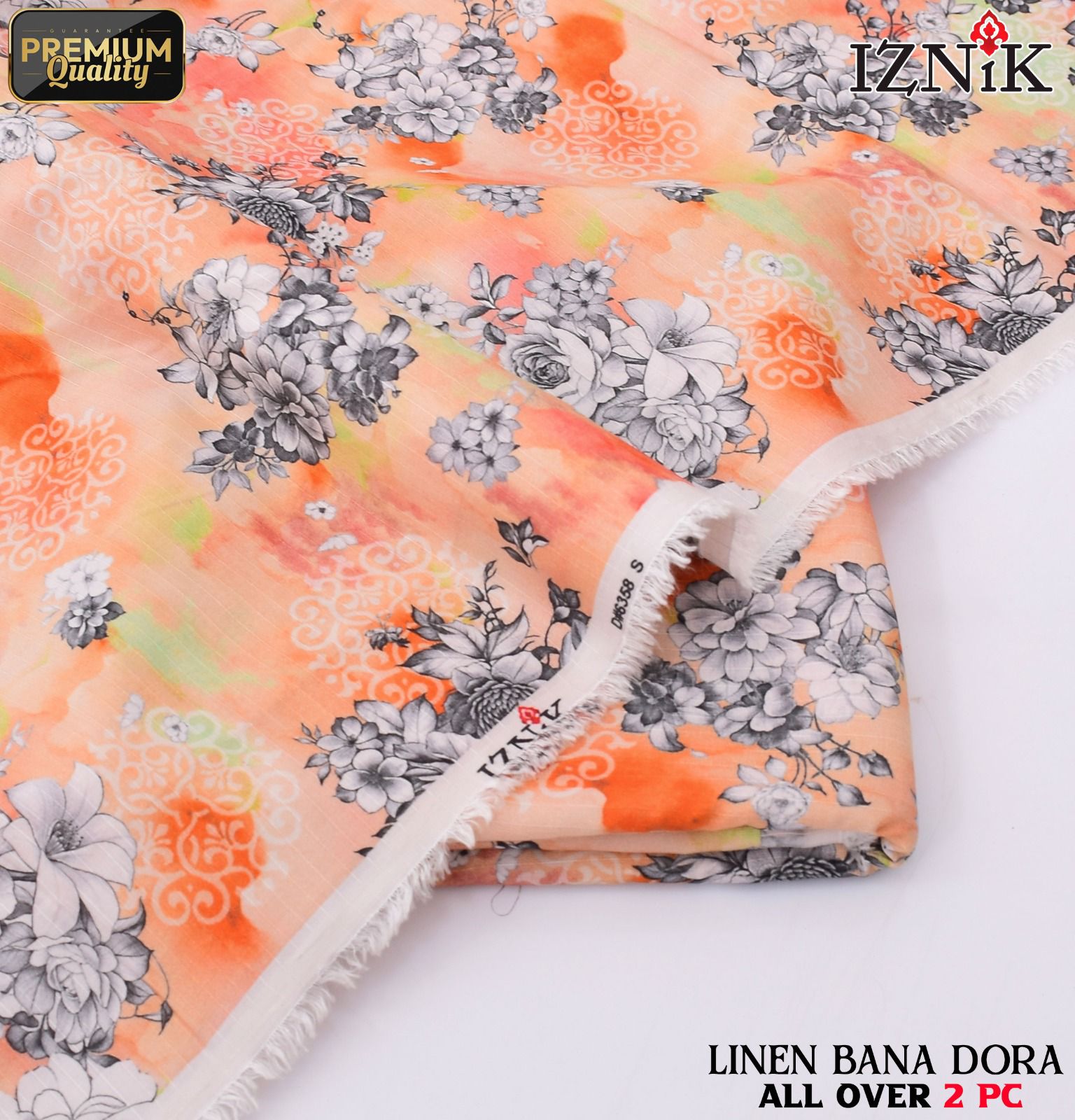 Ethnic+Iznik+Gul Ahmed Airjet Linen Bana Dora 2-Piece Suit