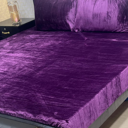 VELORA Soft Velvet Fleece Bedsheet – King Size