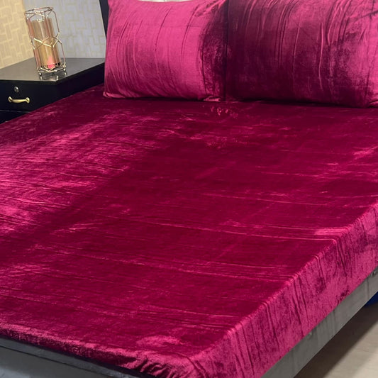 VELORA Soft Velvet Fleece Bedsheet – King Size