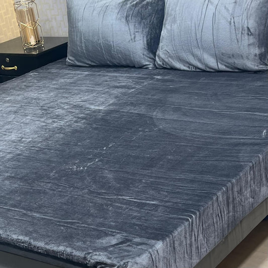 VELORA Soft Velvet Fleece Bedsheet – King Size