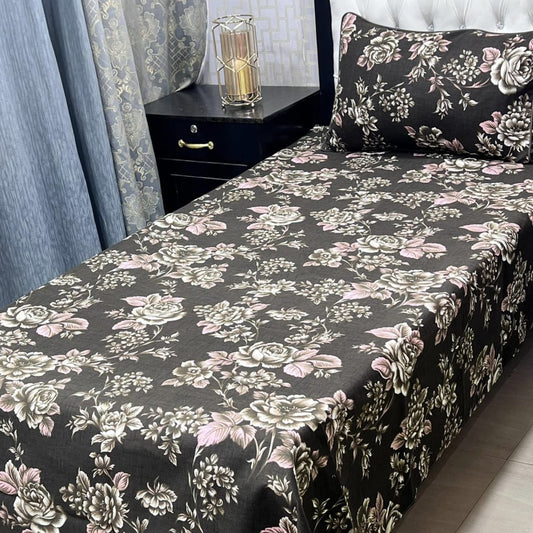3D Crystal Cotton 4-Piece Bedsheet Set