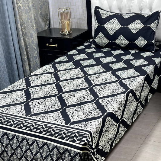 3D Crystal Cotton 4-Piece Bedsheet Set