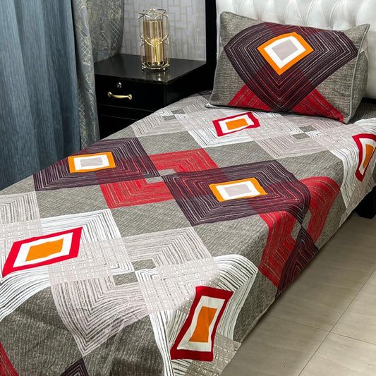 3D Crystal Cotton 4-Piece Bedsheet Set
