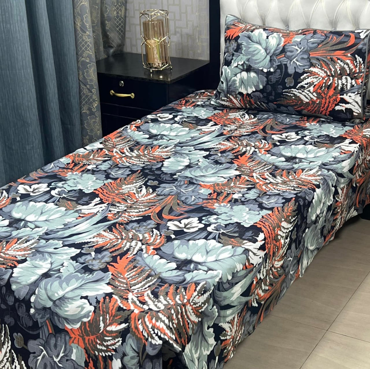 3D Crystal Cotton 4-Piece Bedsheet Set