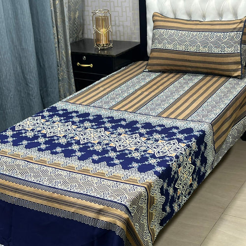3D Crystal Cotton 4-Piece Bedsheet Set