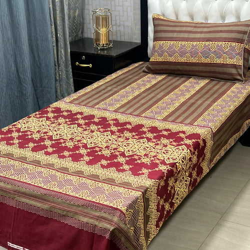 3D Crystal Cotton 4-Piece Bedsheet Set