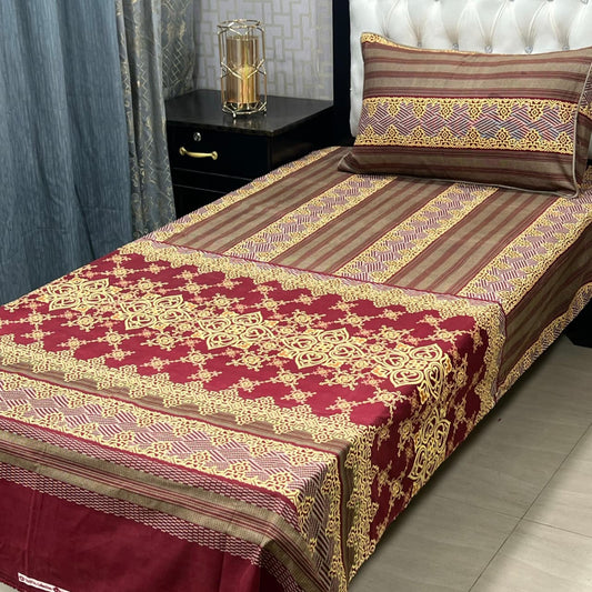 3D Crystal Cotton 4-Piece Bedsheet Set
