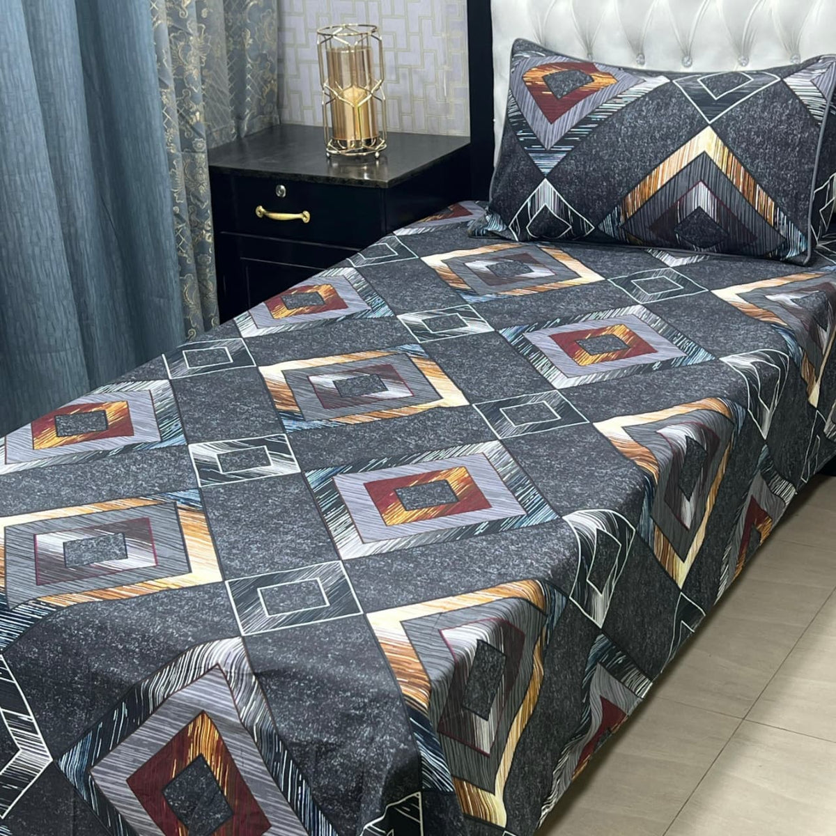 3D Crystal Cotton 4-Piece Bedsheet Set