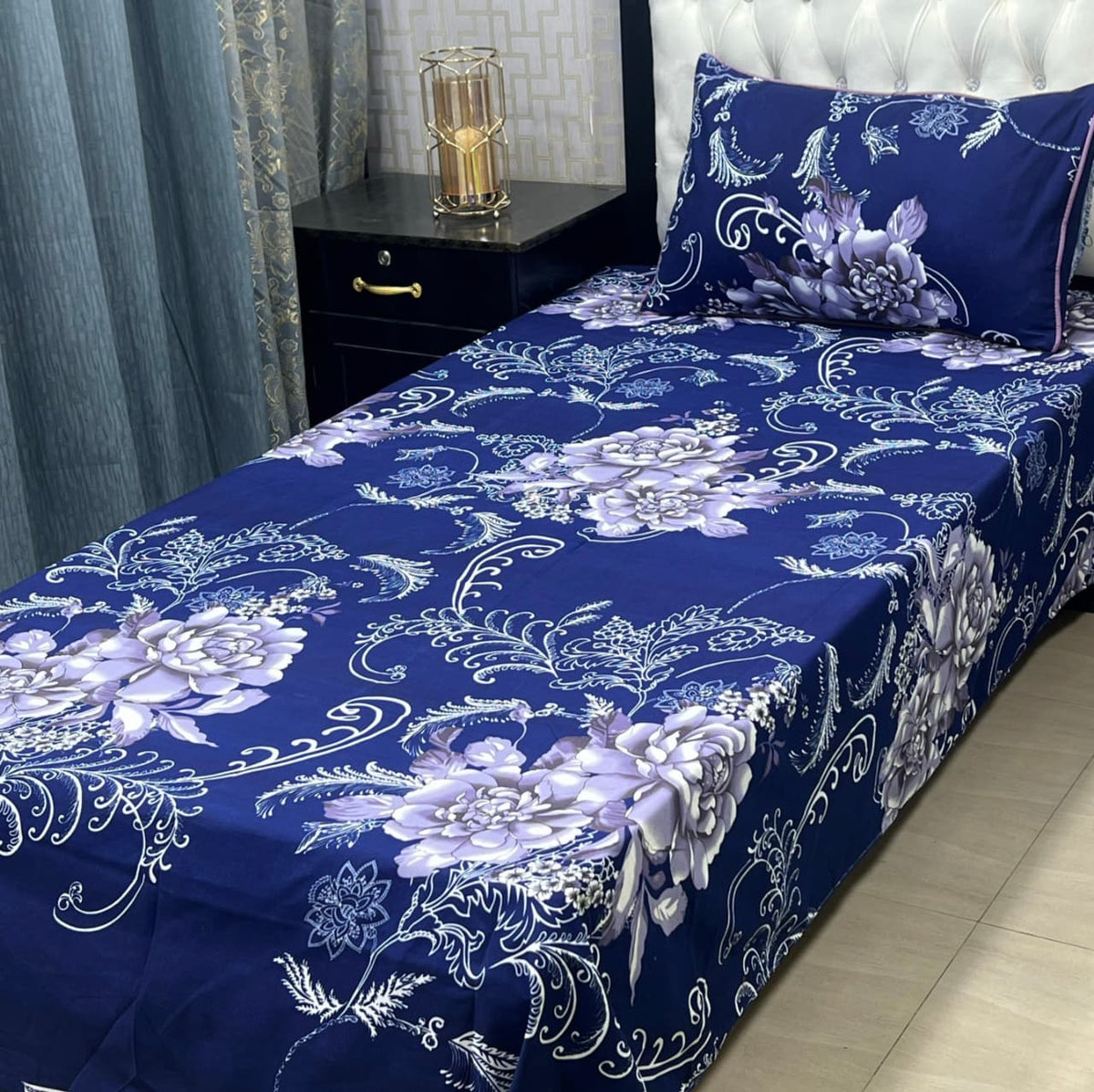 3D Crystal Cotton 4-Piece Bedsheet Set