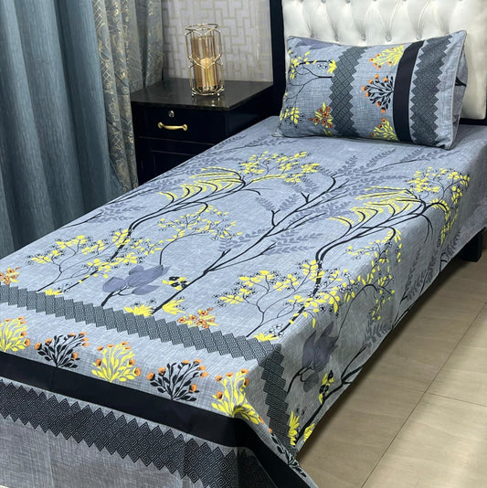 3D Crystal Cotton 4-Piece Bedsheet Set