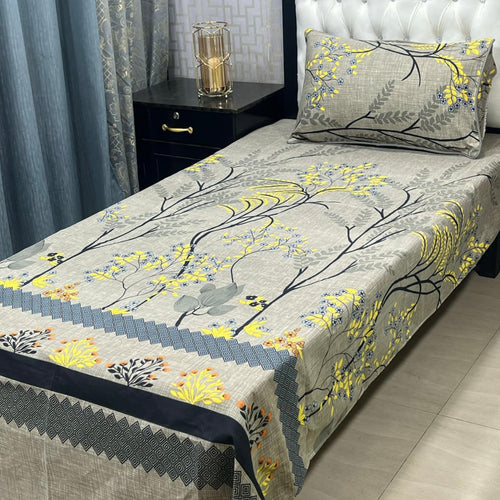 3D Crystal Cotton 4-Piece Bedsheet Set