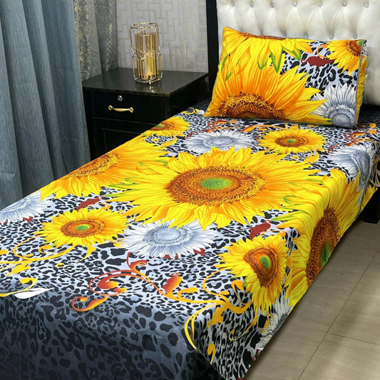 3D Crystal Cotton 4-Piece Bedsheet Set