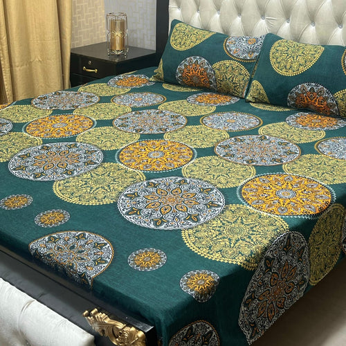 3D Crystal Cotton 3-Piece Bedsheet Set