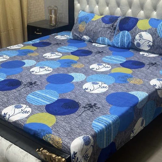 3D Crystal Cotton 3-Piece Bedsheet Set