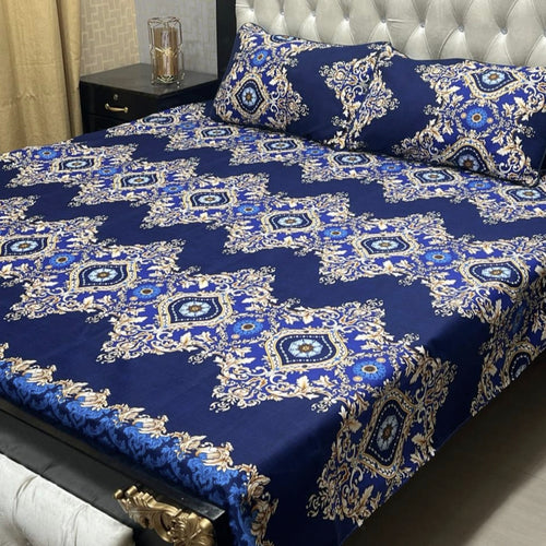 3D Crystal Cotton 3-Piece Bedsheet Set