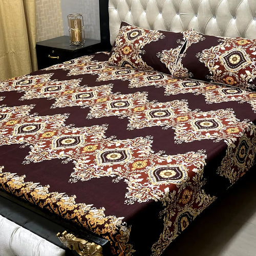 3D Crystal Cotton 3-Piece Bedsheet Set