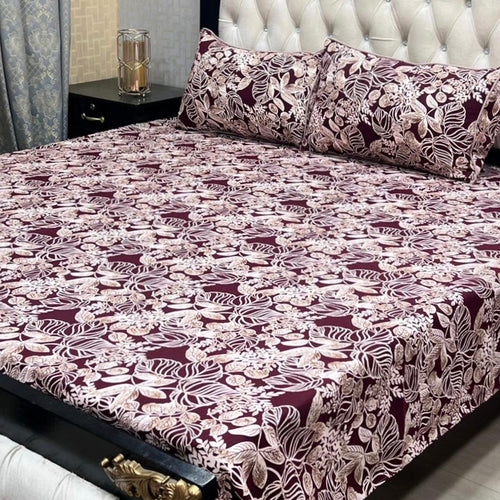 3D Crystal Cotton 3-Piece Bedsheet Set