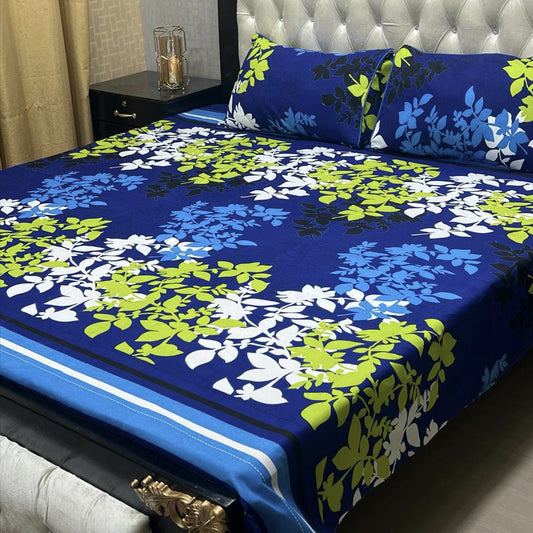 3D Crystal Cotton 3-Piece Bedsheet Set