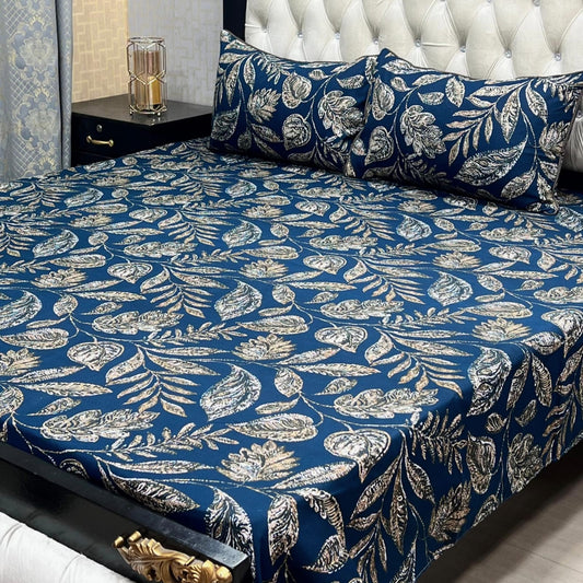 3D Crystal Cotton 3-Piece Bedsheet Set