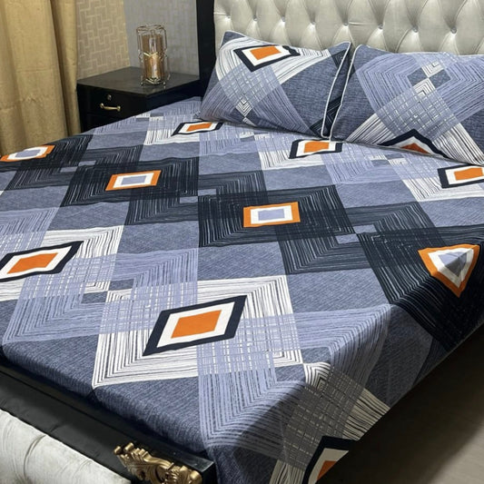 3D Crystal Cotton 3-Piece Bedsheet Set