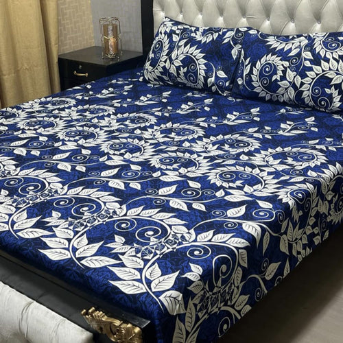 3D Crystal Cotton 3-Piece Bedsheet Set