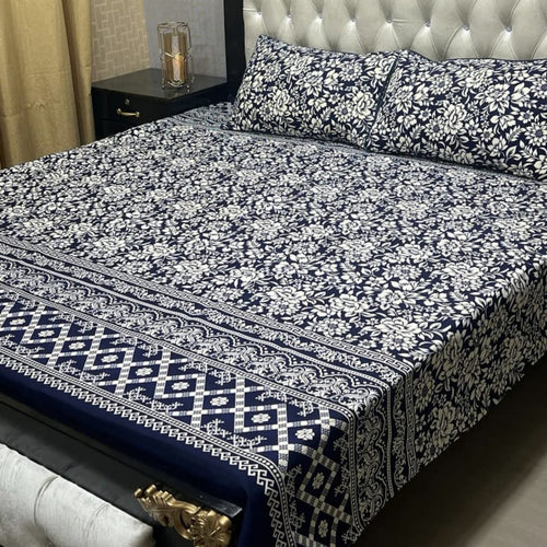 3D Crystal Cotton 3-Piece Bedsheet Set