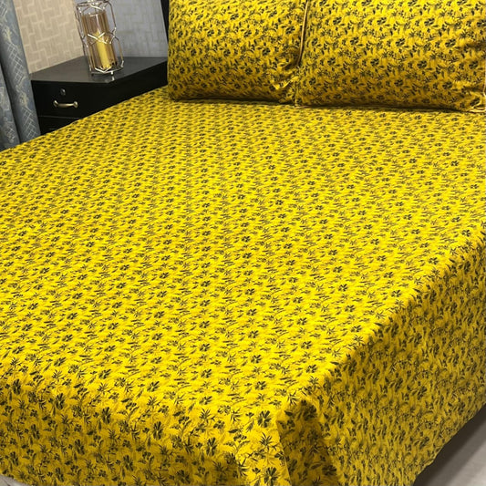 3D Crystal Cotton 3-Piece Bedsheet Set