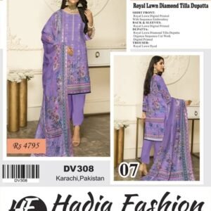 Hadiya Fashion 3 Piece Lawn DV308