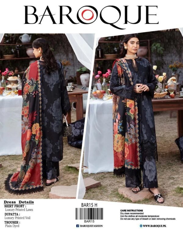 Baroque Lawn 3 Piece All Over Printed