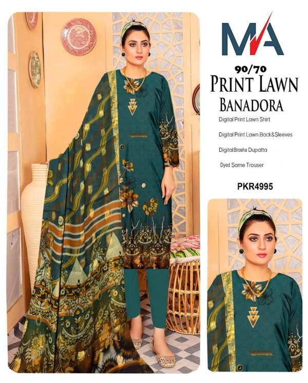 Digital Swiss Bana Dora Printed 3 Piece*