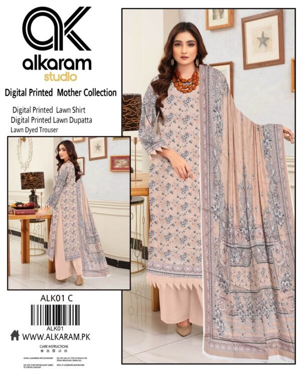 “ALKARAM” Digital Printed 3 PC