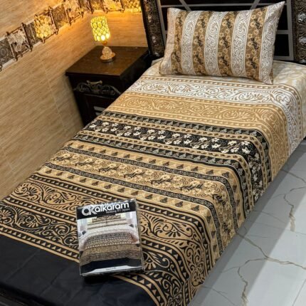 alkaram 4Pc Mix Cotton Single Pair Bedsheets
